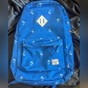Herschel Supply Co. Blue And White Palm Tree Backpack EUC
